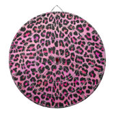 Leopard Black en Hot Pink Print Dartbord (Voorkant)