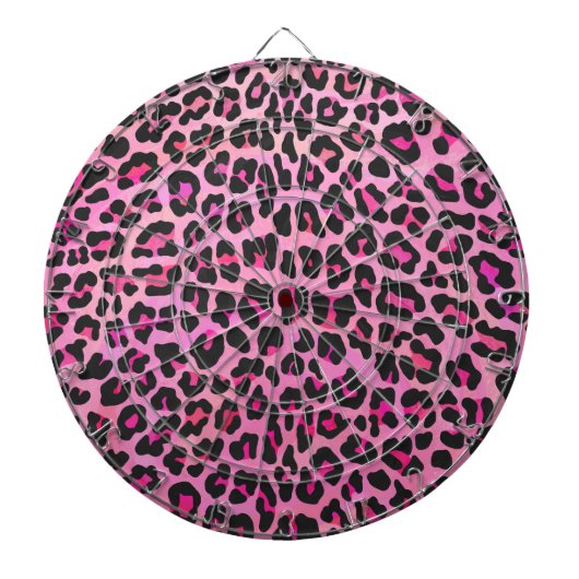 Leopard Black en Hot Pink Print Dartbord (Voorkant)
