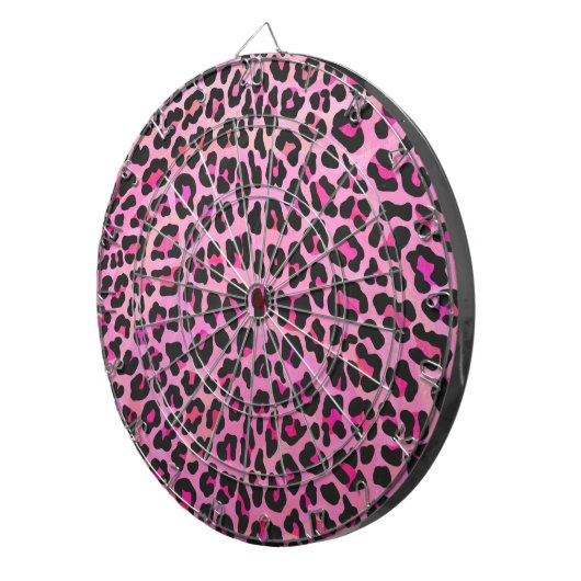 Leopard Black en Hot Pink Print Dartbord (Voorkant Rechts)