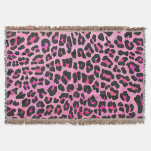 Leopard Black en Hot Pink Print Deken