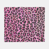 Leopard Black en Hot Pink Print Fleece Deken (Voorkant (Horizontaal))