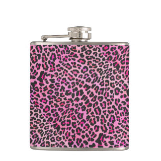 Leopard Black en Hot Pink Print Heupfles