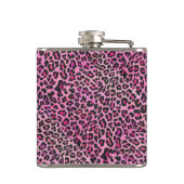 Leopard Black en Hot Pink Print Heupfles (Achterkant)