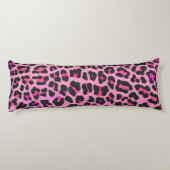 Leopard Black en Hot Pink Print Lichaamskussen (Achterkant)