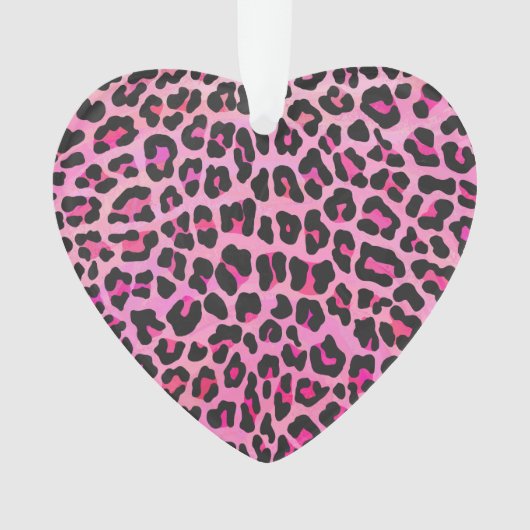 Leopard Black en Hot Pink Print Ornament (voorkant)