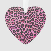 Leopard Black en Hot Pink Print Ornament (achterkant)