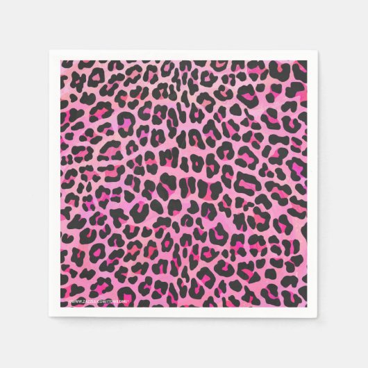 Leopard Black en Hot Pink Print Servetten (Voorkant)