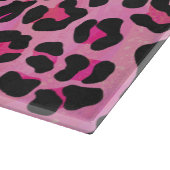 Leopard Black en Hot Pink Print Snijplank (Hoek)