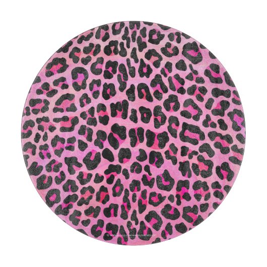 Leopard Black en Hot Pink Print Snijplank (Voorkant)