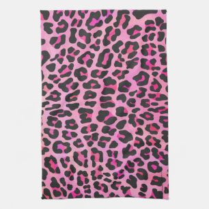 Leopard Black en Hot Pink Print Theedoek