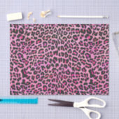 Leopard Black en Hot Pink Print Tissuepapier (Craft)