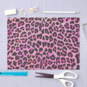 Leopard Black en Hot Pink Print Tissuepapier (Craft)