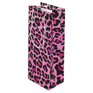 Leopard Black en Hot Pink Print Wijn Cadeautas