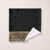 LEOPARD BLACK GOLD BATHROOM TOWEL SET BAD HANDDOEK (Wasdoekje)