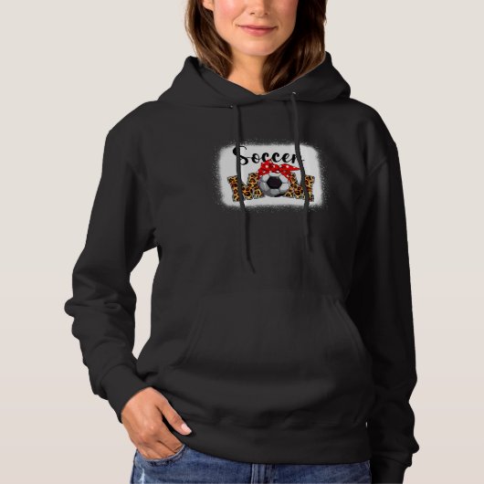 Leopard Bleaching Soccer Mam Dag Moederdag Hoodie (Voorkant)
