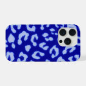 Léopard Bleu Batik - étui de téléphone (Verso Horizontal)
