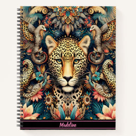 Leopard Bliss: rust tussen tropische vogels Notitieboek