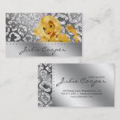 Léopard blond de carte de visite de bijoux (Devant / Derrière)