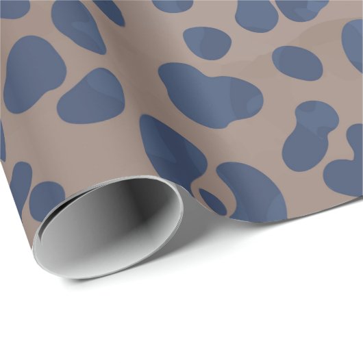 Leopard Blue Pattern Cadeaupapier (Rol Hoek)