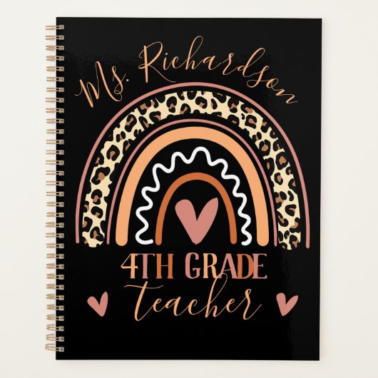 Leopard Bohemian Rainbow Ajouter Nom de l'enseigna (Devant)