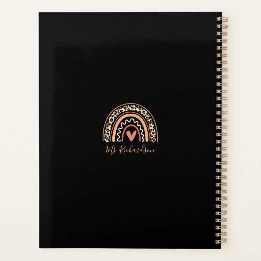 Leopard Bohemian Rainbow Ajouter un nom d'enseigna (Dos)