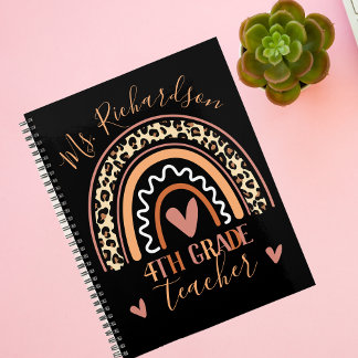 Leopard Bohemian Rainbow Voeg graad leraar naam to Planner