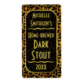 Leopard Bont Print Bierbrouwer Etiket (Voorkant)