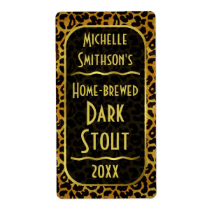 Leopard Bont Print Bierbrouwer Etiket