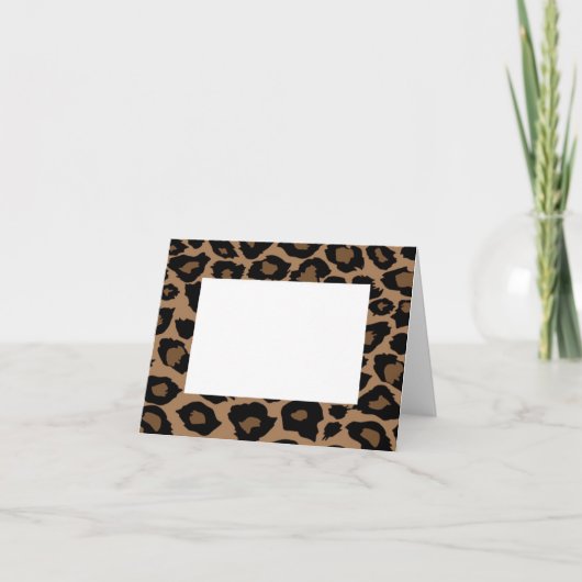 Leopard Border Note-Kaart afdrukken Kaart (Voorkant)