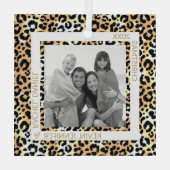 Leopard Border Photo Glas Ornament (Achterkant)