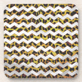 Leopard Brown and Yellow Cevron Print Onderzetter (Voorkant)