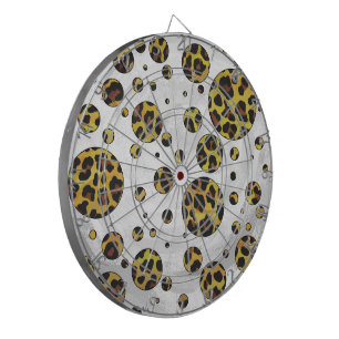 Leopard Brown and Yellow Polka Dot Dartbord