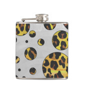 Leopard Brown and Yellow Polka Dot Heupfles (Voorkant)