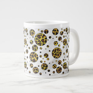 Leopard Brown and Yellow Polka Dot Jumbo Beker
