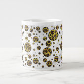 Leopard Brown and Yellow Polka Dot Jumbo Beker (Voorkant)