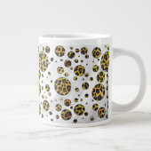 Leopard Brown and Yellow Polka Dot Jumbo Beker (Rechts)
