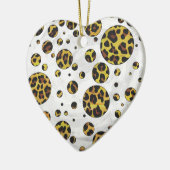 Leopard Brown and Yellow Polka Dot Keramisch Ornament (Links)
