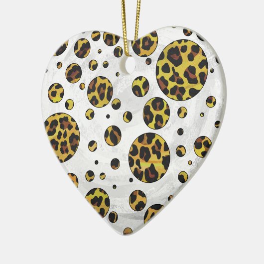 Leopard Brown and Yellow Polka Dot Keramisch Ornament (Links)