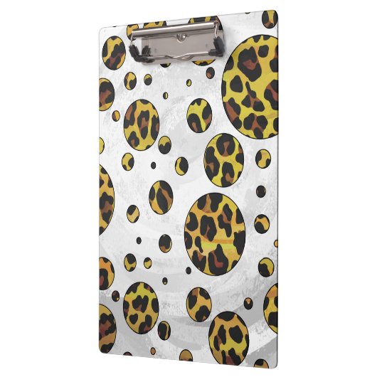 Leopard Brown and Yellow Polka Dot Klembord (Links)