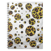 Leopard Brown and Yellow Polka Dot Notitieboek (Voorkant)