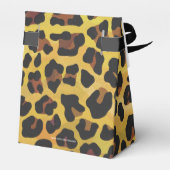 Leopard Brown and Yellow Print Bedankdoosjes (Achterkant)