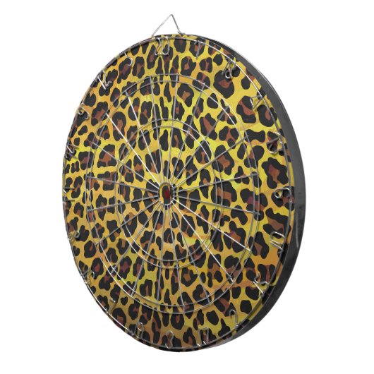 Leopard Brown and Yellow Print Dartbord (Voorkant Rechts)