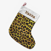 Leopard Brown and Yellow Print Grote Kerstsok (Voorkant (Hangend))