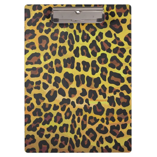 Leopard Brown and Yellow Print Klembord (Voorkant)