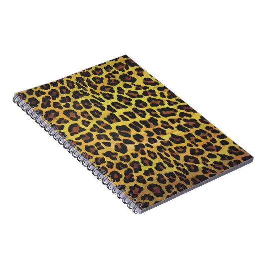 Leopard Brown and Yellow Print Notitieboek (Rechterzijde)