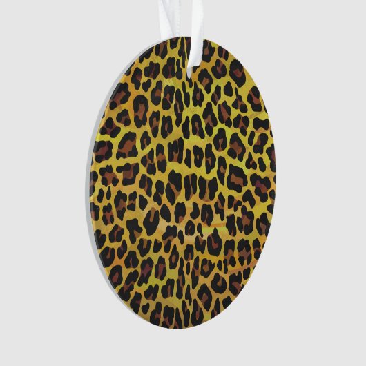 Leopard Brown and Yellow Print Ornament (voorkant)
