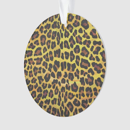 Leopard Brown and Yellow Print Ornament (voorkant)