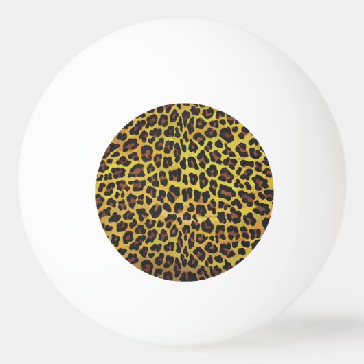 Leopard Brown and Yellow Print Pingpongballen (Voorkant)