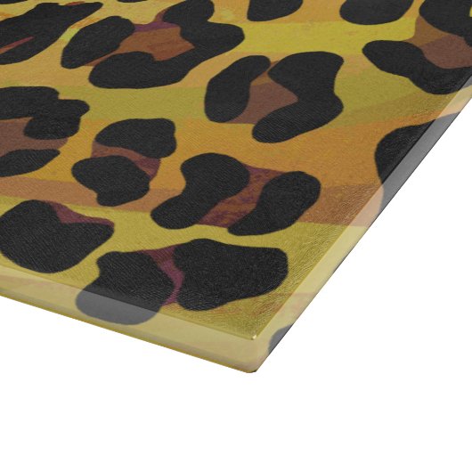Leopard Brown and Yellow Print Snijplank (Hoek)