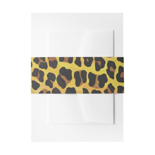 Leopard Brown and Yellow Print Uitnodigingen Wikkel (Voorkant Voorbeeld)